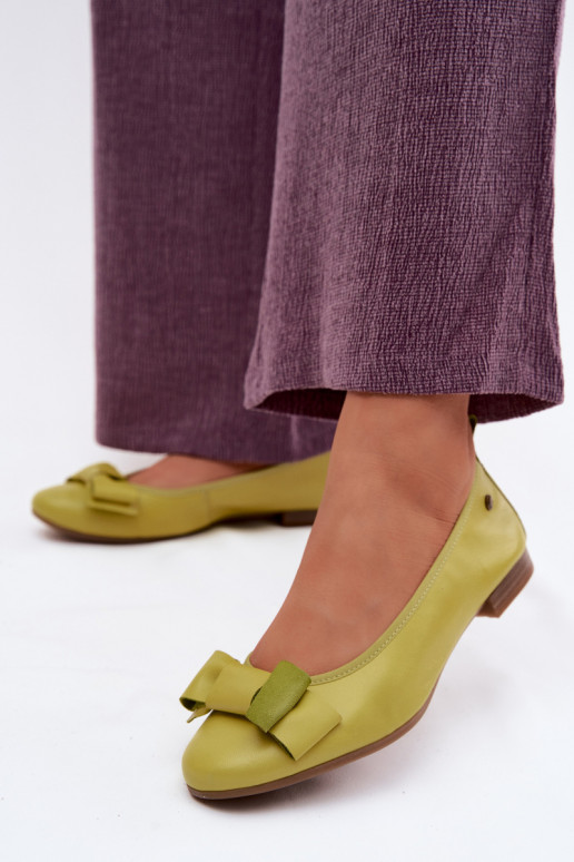 Ballerinas mit Bändern Es mussciejka P6802-09 Kalkstein