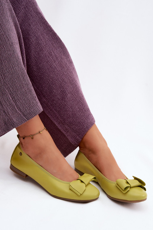 Ballerinas mit Bändern Es mussciejka P6802-09 Kalkstein