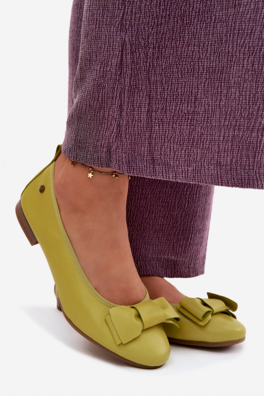 Ballerinas met linten Het heeftciejka P6802-09 Limoen