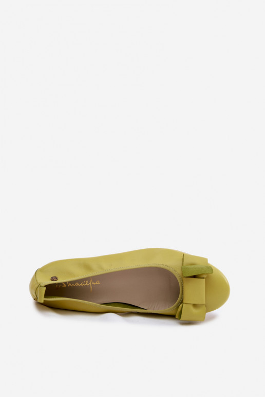 Ballerines avec nœuds en couleur citron vert