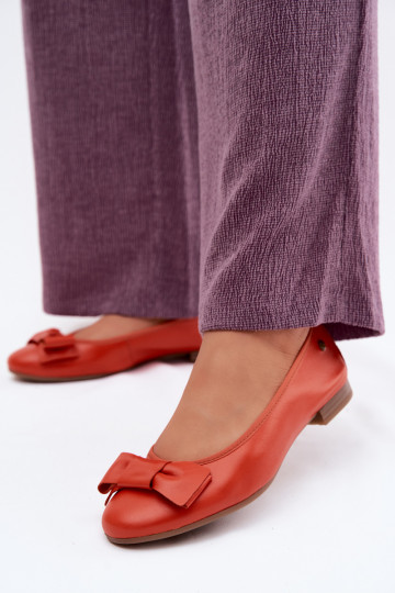 Ballerina's met strikken in oranje kleur