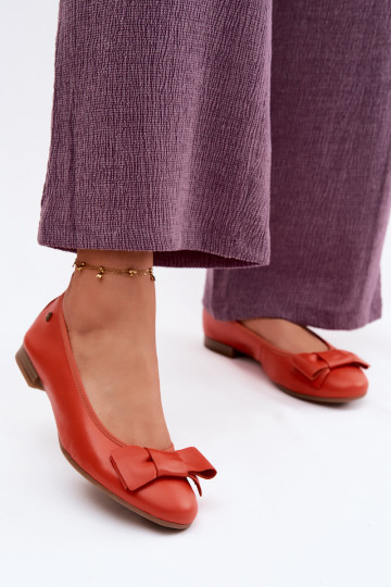 Ballerina's met strikken in oranje kleur 2
