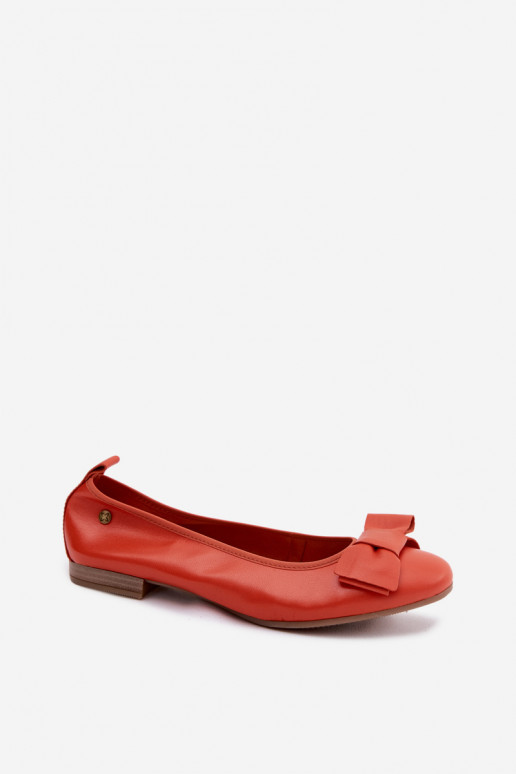 Ballerines avec nœuds en couleur orange