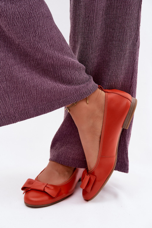 Ballerina's met strikken in oranje kleur