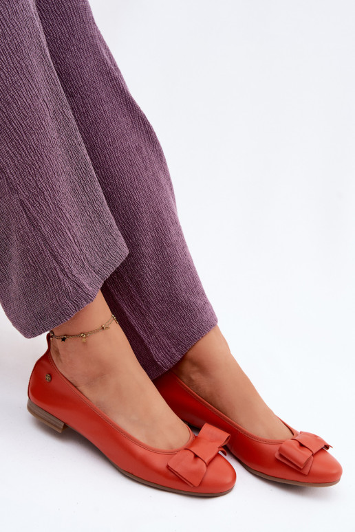 Ballerines avec des rubans Il fautciejka P6802-18 couleur orange