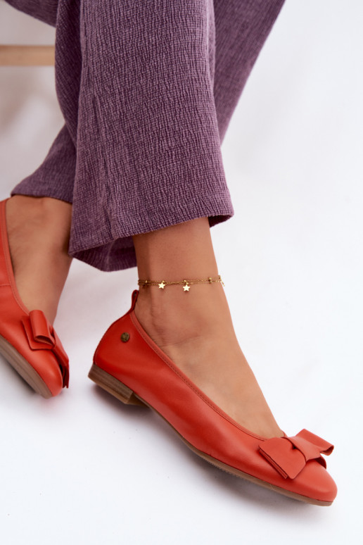 Ballerines avec des rubans Il fautciejka P6802-18 couleur orange