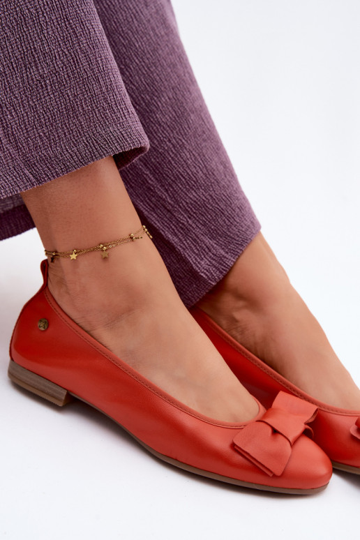 Ballerines avec nœuds en couleur orange