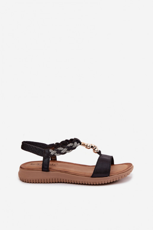 Sandales plates pour femmes en noir