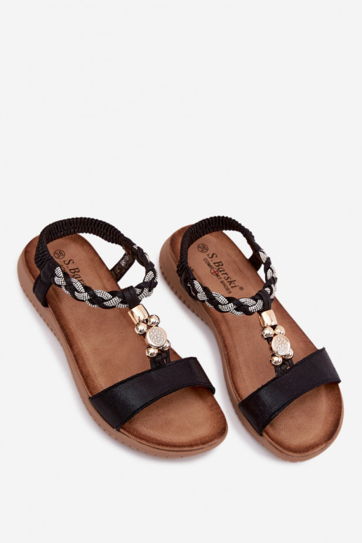 Sandales plates pour femmes en noir