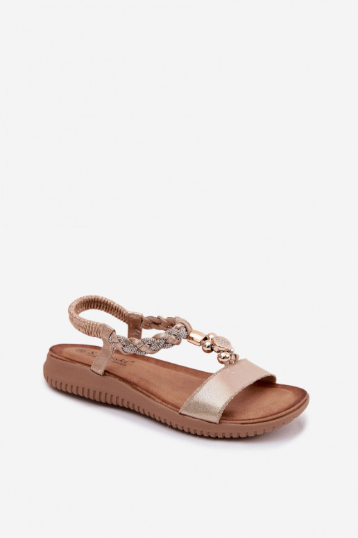 Platte sandalen voor vrouwen in goudkleur