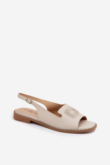 Sandales pour femmes avec talons larges S.Barski KV61-6076 couleur sable 2