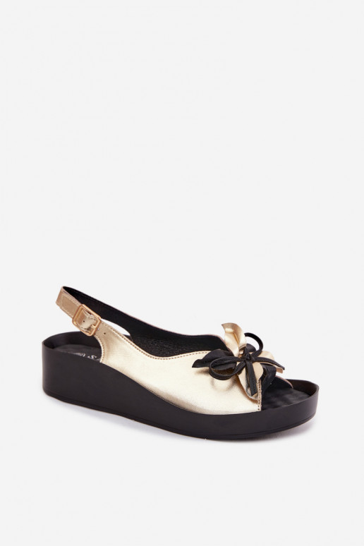 Damen-Sandalen mit Ornamenten S.Barski KV61-6045 goldfarben