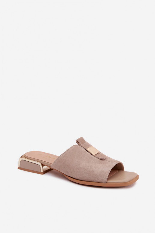 Chaussons en daim élégants D&A JC61-1002 couleur sable