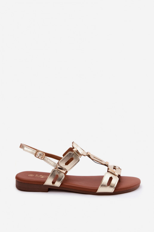 Platte sandalen S.Barski PL61-0903 goudkleurig