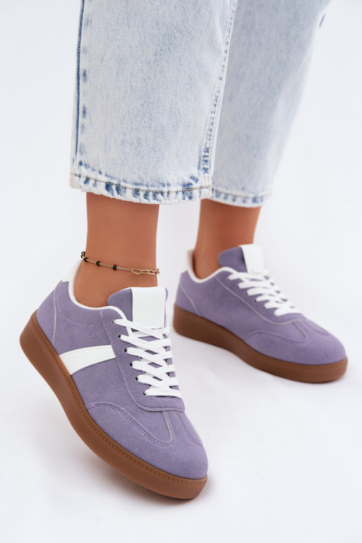 Chaussures modèle baskets FémininImitacji en daimu Couleur violette Calira
