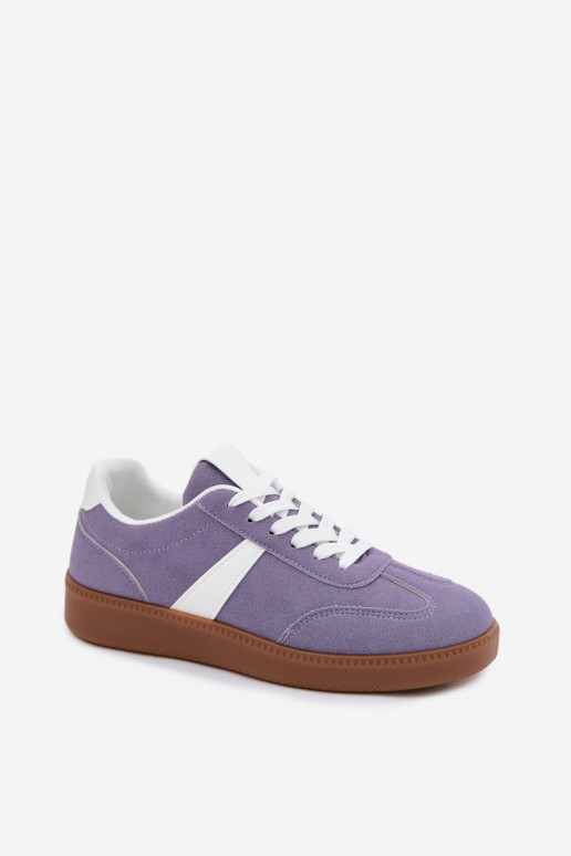 Sneaker mit Kunstveloursleder-Imitation in Violett Calira