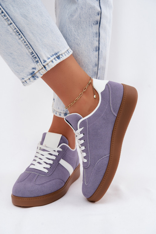 Sneaker mit Kunstveloursleder-Imitation in Violett Calira