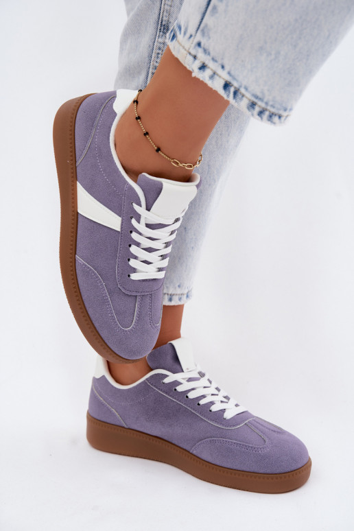Sneakers met imitatie van faux suede in violet Calira