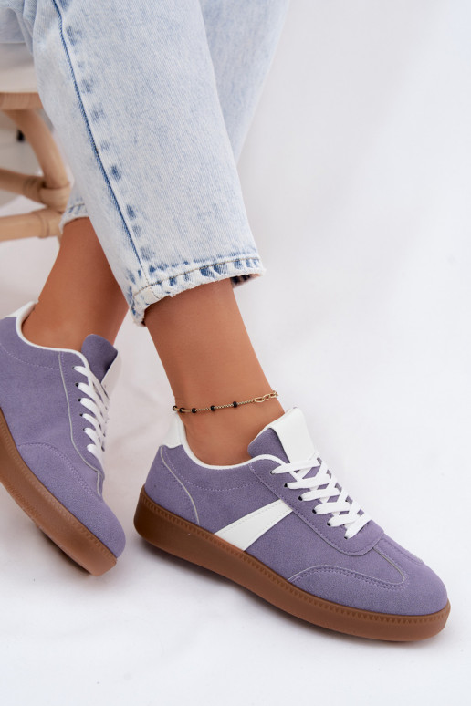 Baskets avec imitation de daim synthétique violet Calira