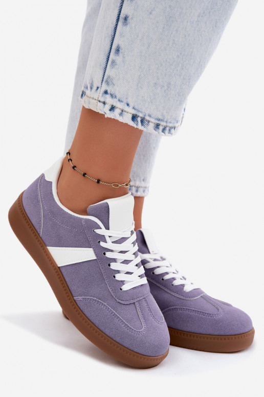 Baskets avec imitation de daim synthétique violet Calira
