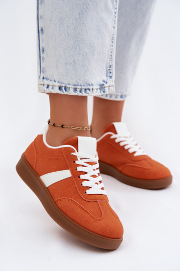 Baskets avec imitation de daim synthétique orange Calira