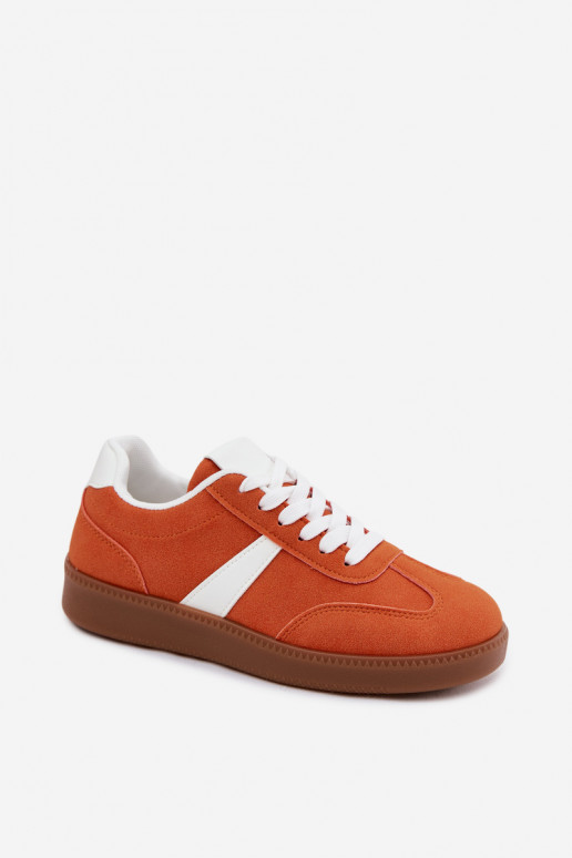 Sneaker mit Kunstveloursleder-Imitation in Orange Calira
