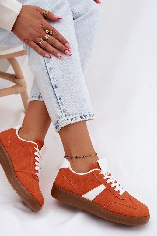 Baskets avec imitation de daim synthétique orange Calira