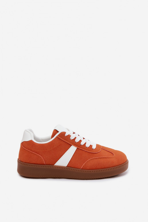 Chaussures modèle baskets FémininImitacji en daimu couleur orange Calira