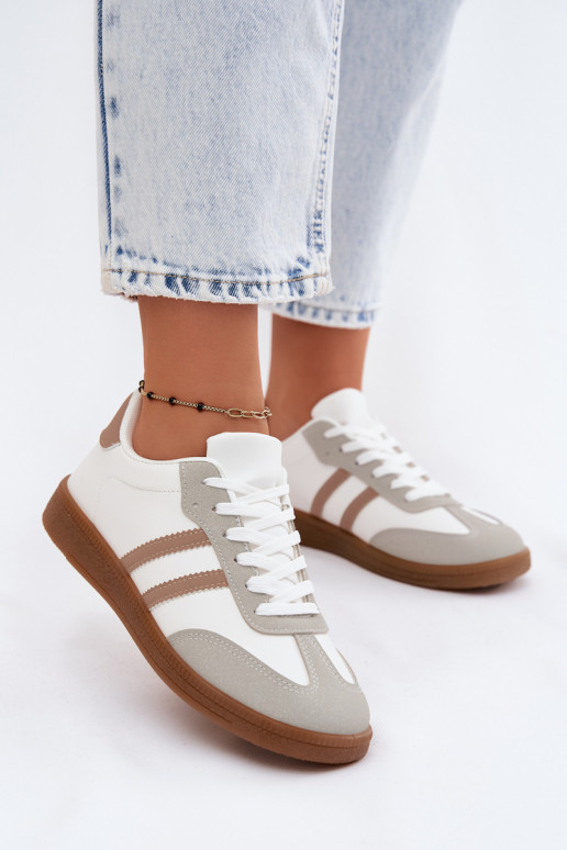 Sneakers Stilvollllschuhe Feminin INeiß-Beige Seabell