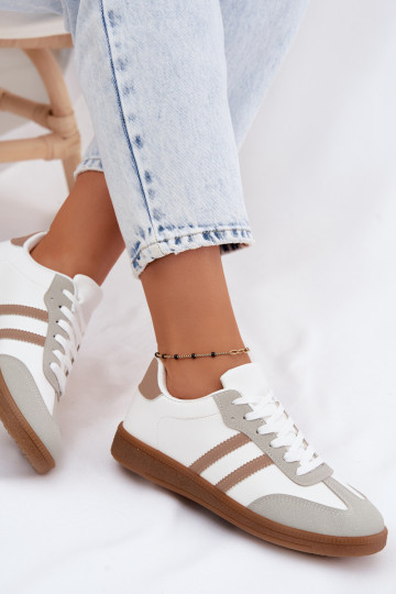 Sneakers Stilvollllschuhe Feminin INeiß-Beige Seabell 2