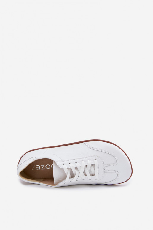 Peau Chaussures de loisirs Barefoot Zazoo N1243 couleur blanche