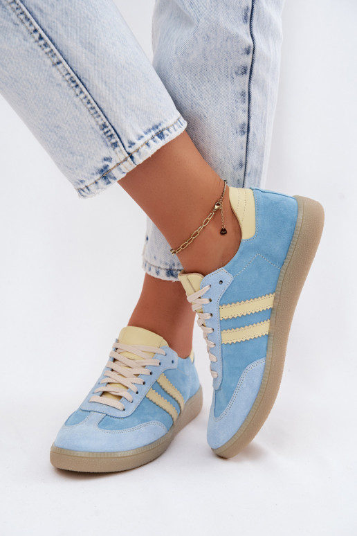 Baskets en daim bleu clair Zazoo N1068
