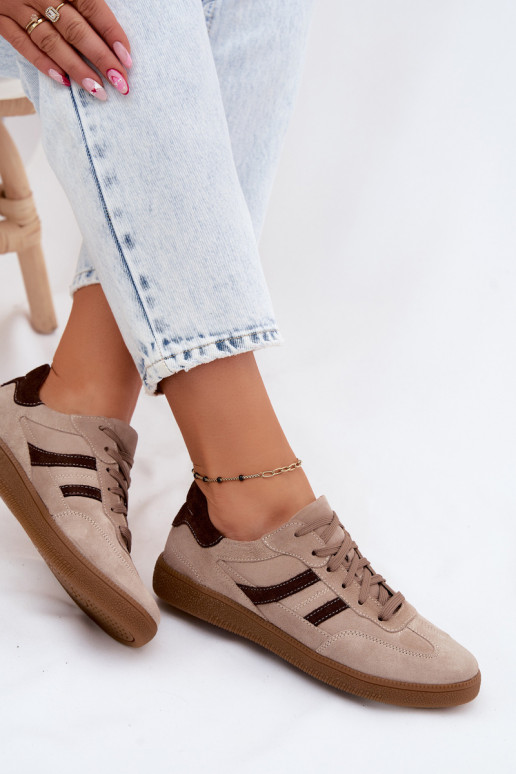 Zand suède sneakers Zazoo N1176S2