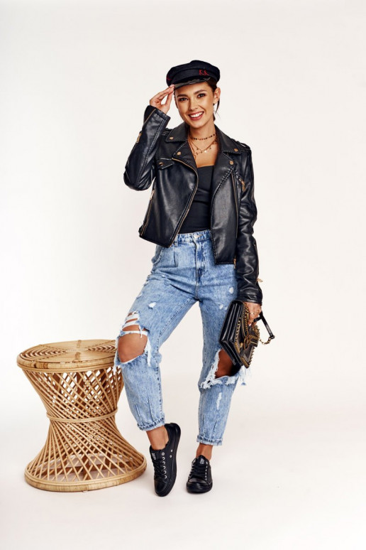 Dames leren sneakers Big Star zwart