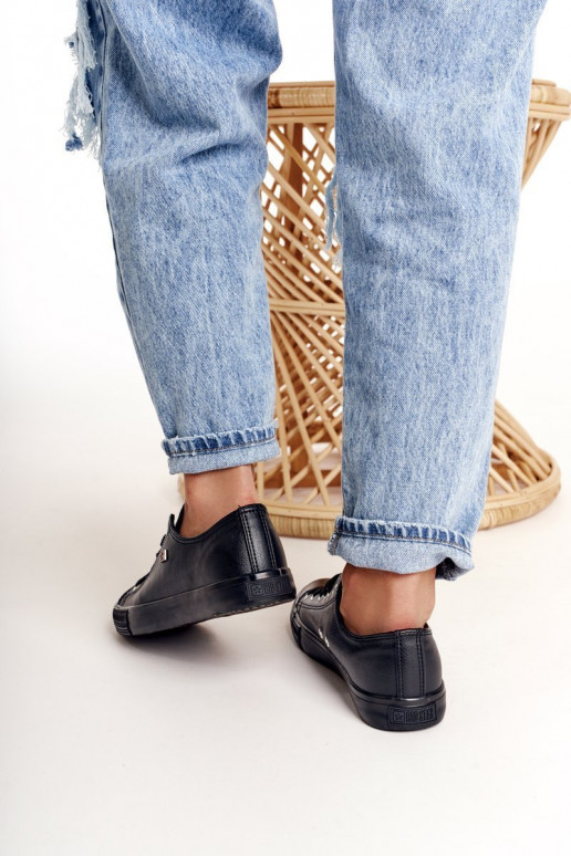 Ledersneaker für Damen Big Star schZuarze Farbe V274871