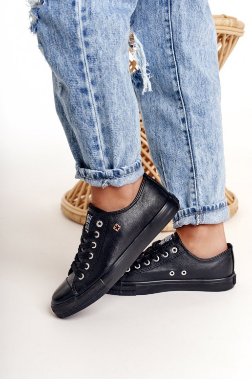 Dames leren sneakers Big Star zwart
