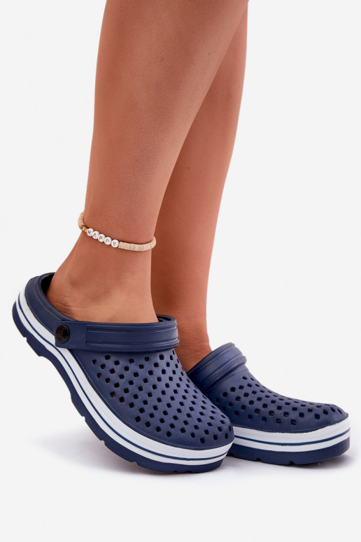 Lichte dames donkerblauwe slippers Ardanica
