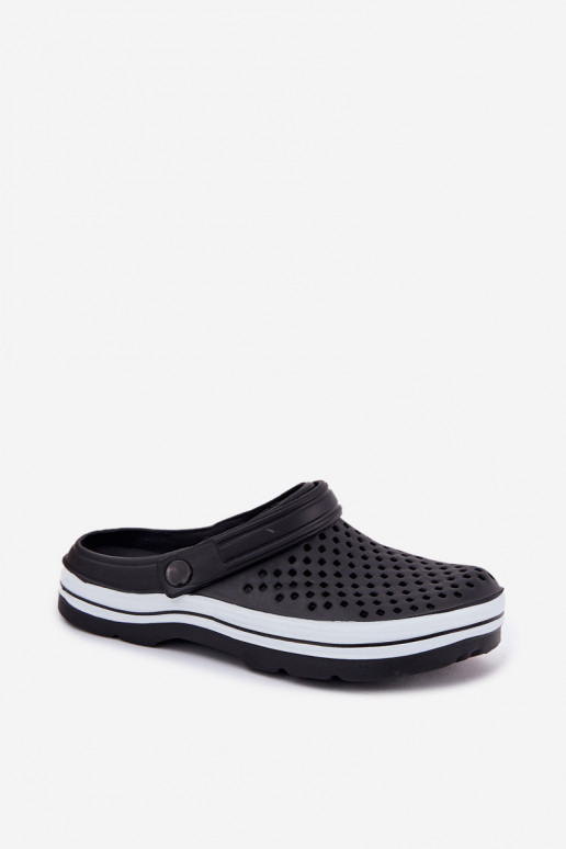 Lichte heren zwarte slippers Tai Turiravena