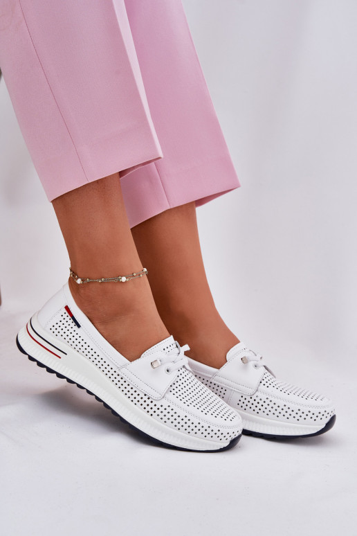 Damen weiße Plateauschuhe Violeth