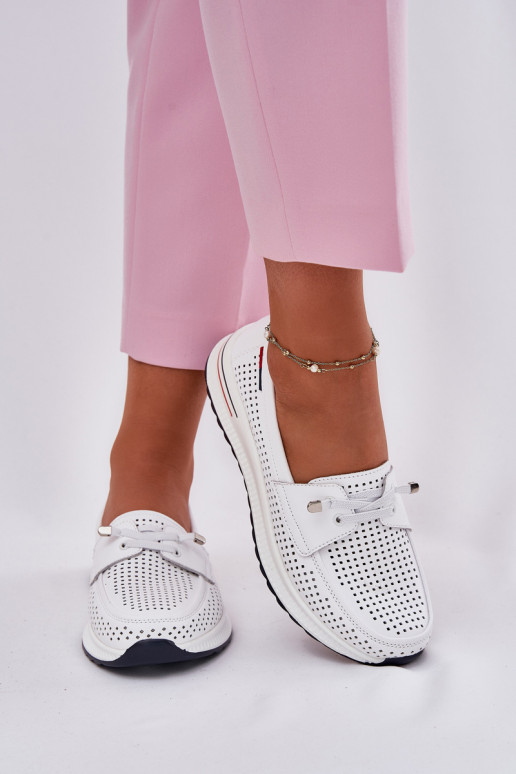 Damen weiße Plateauschuhe Violeth