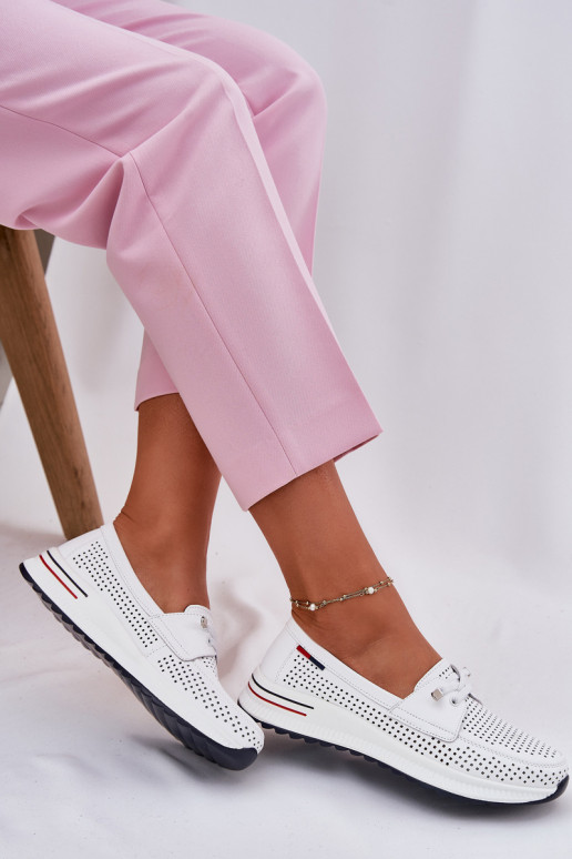 Leer schoenen Dames met platform Initte kleur Violeth