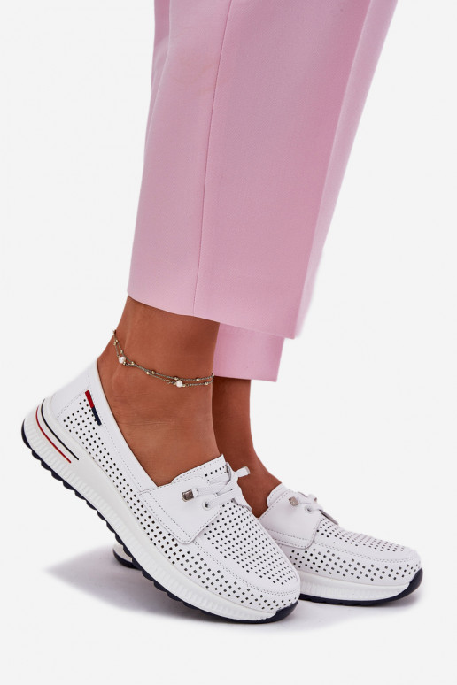 Damen weiße Plateauschuhe Violeth