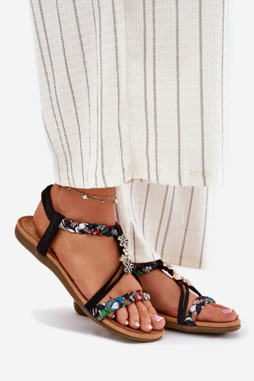 Dames zwarte sandalen met bandjes Nusoreth
