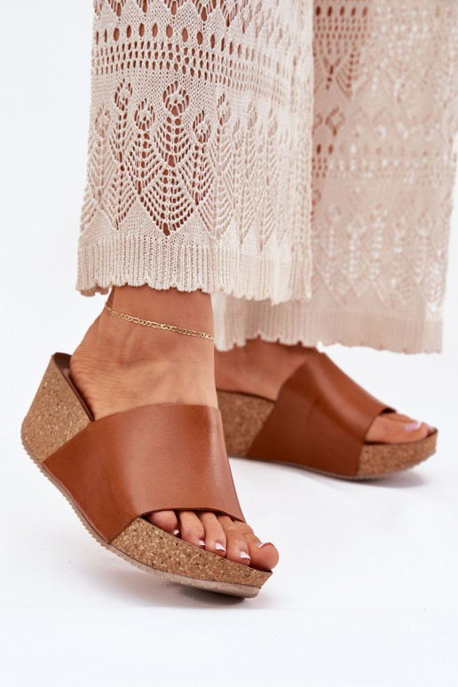 Zazoo 40291 Pantoufles en cuir Féminin Activé KorkoÀym Koturnie marron