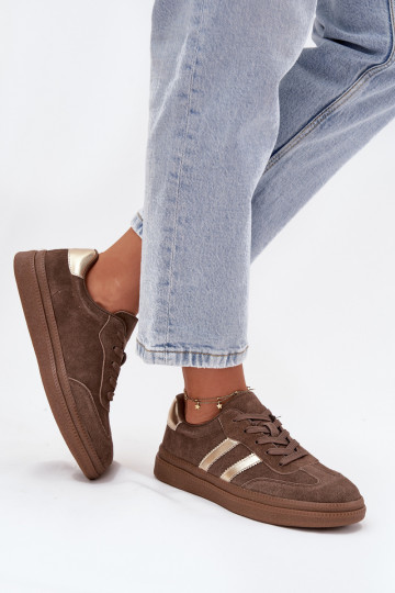 Baskets en daim marron pour hommes sur plateforme Sylviona