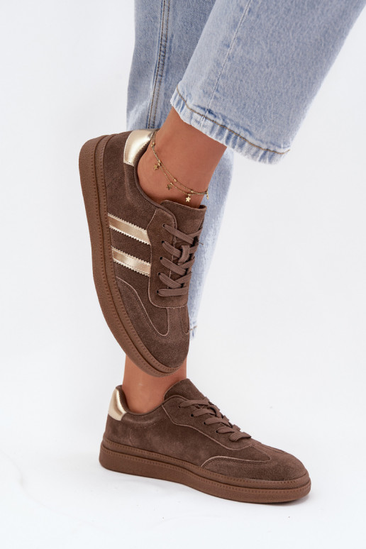 Baskets en daim marron pour hommes sur plateforme Sylviona