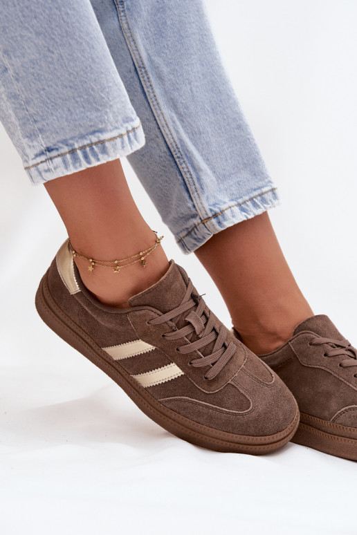 Heren bruine suède sneakers op platform Sylviona