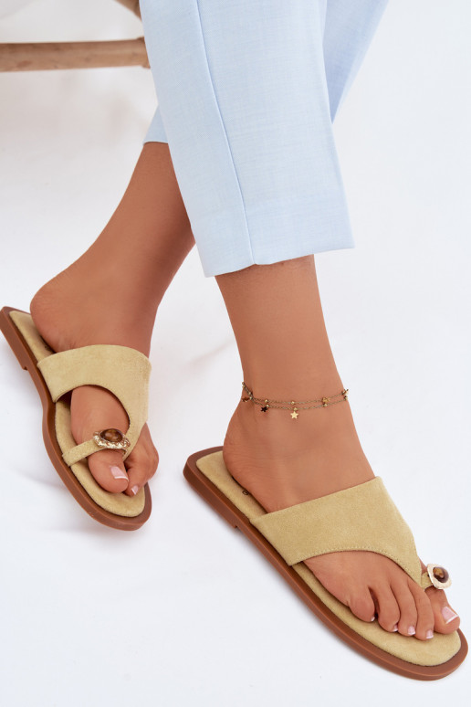 gelijk aan Slippers Slippers Dames Met sierlijk Detalem geel Fedira