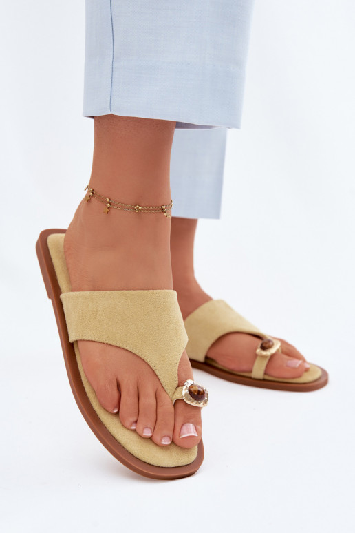 Dames slippers met decoratieve details gele Fedira
