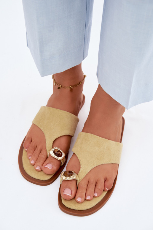 isocèle Chaussons Chaussons Féminin Avec des décorations Detalem couleur jaune Fedira